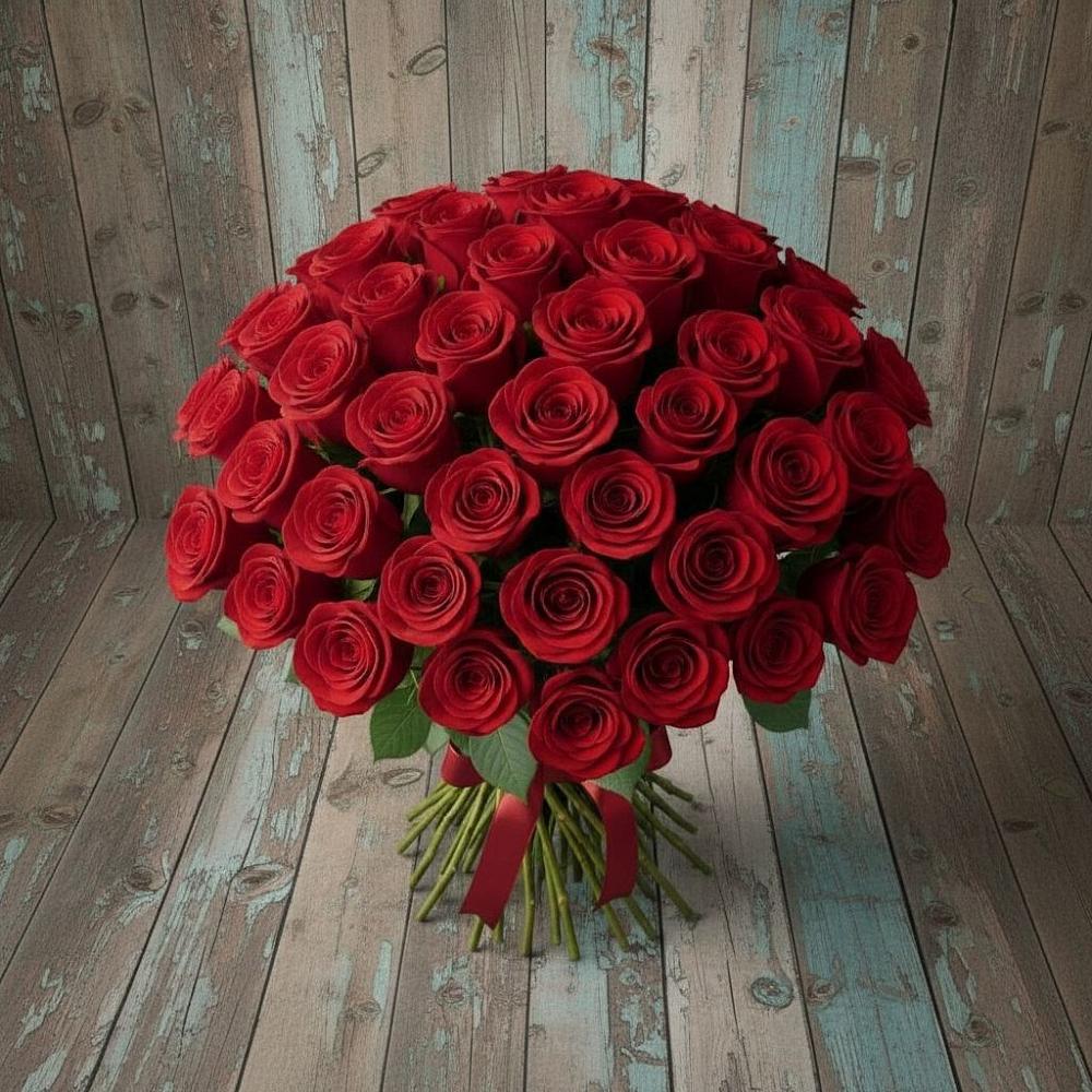 Букет 55 Красных роз Фридом в Зеленогорском