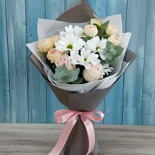 Букет цветов из:  Хризантемы и Розы #REPLACE_PRED# Зеленогорском