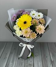 Букет цветов из:  Розы, Герберы и Хризантемы в Зеленогорском