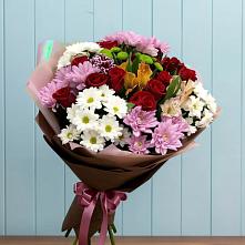 Букет цветов из:  Розы, Хризантемы и Альстромерии в Зеленогорском