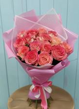 Букет 15 Розовых роз Равель в Зеленогорском